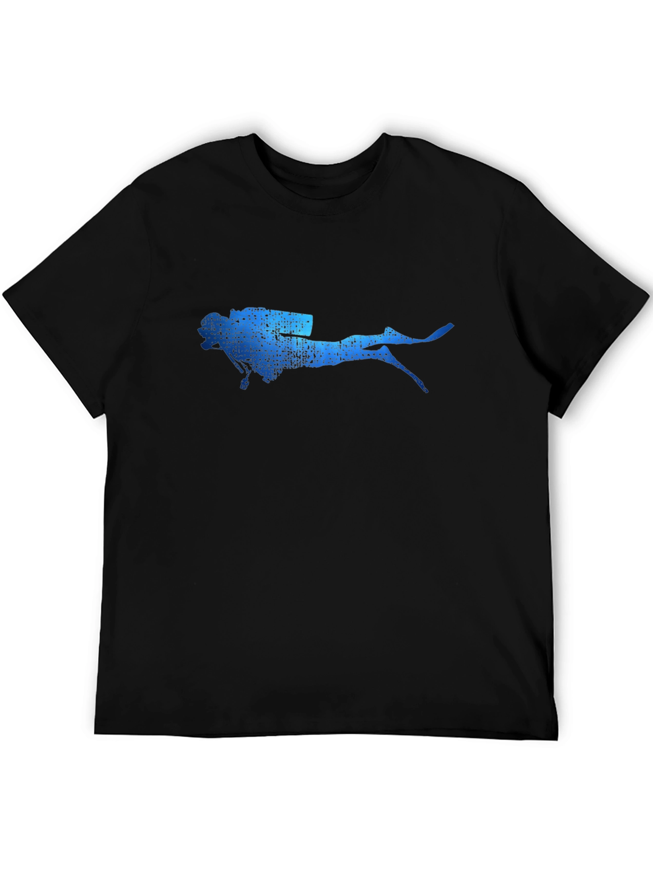 Scuba Diver Graphic Tee - Black Cotton T-Shirt