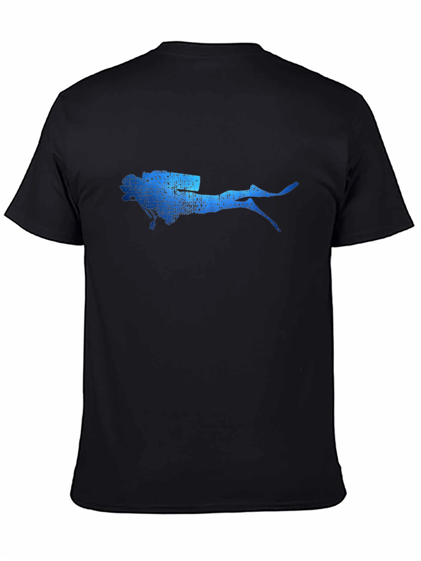 Scuba Diver Graphic Tee - Black Cotton T-Shirt