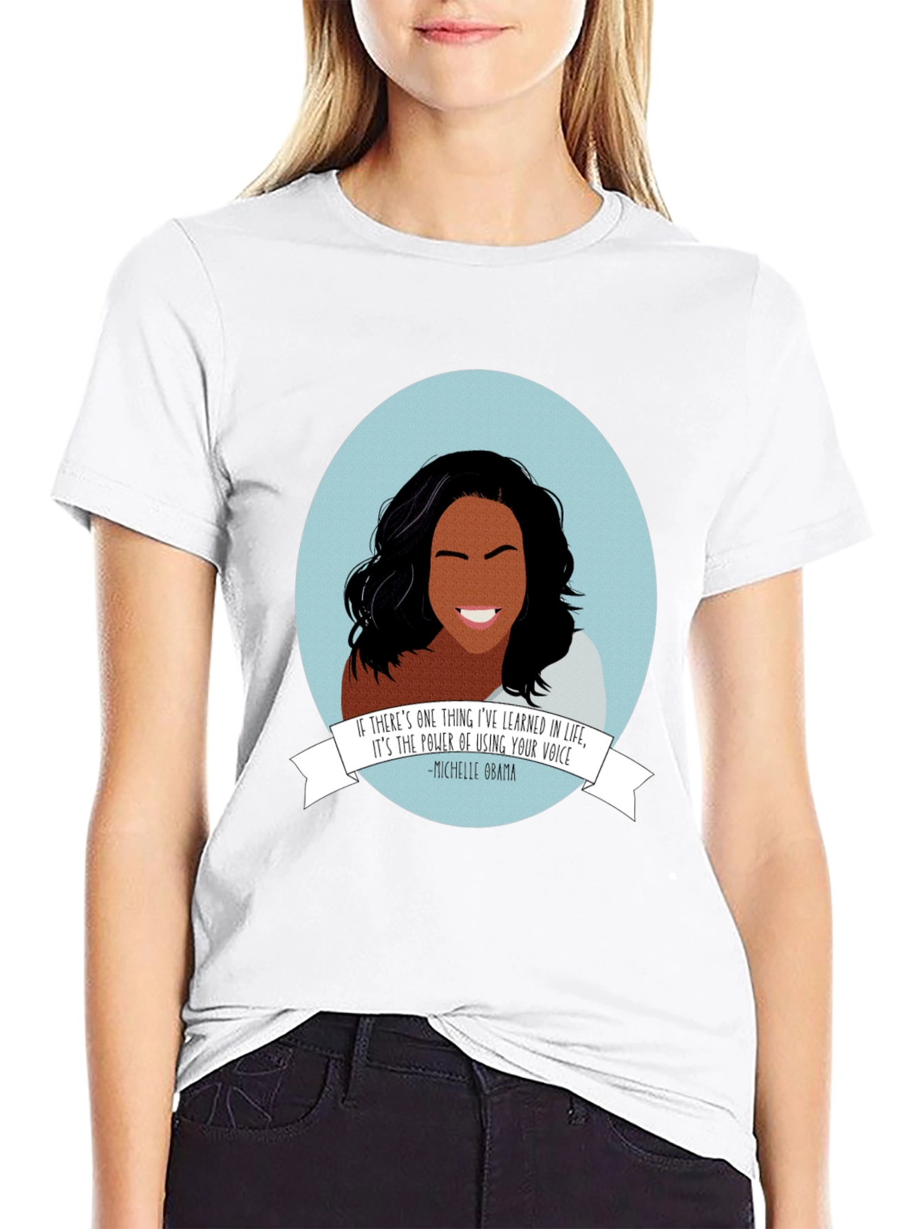 Michelle Obama Graphic Tee - Empowering Black T-Shirt