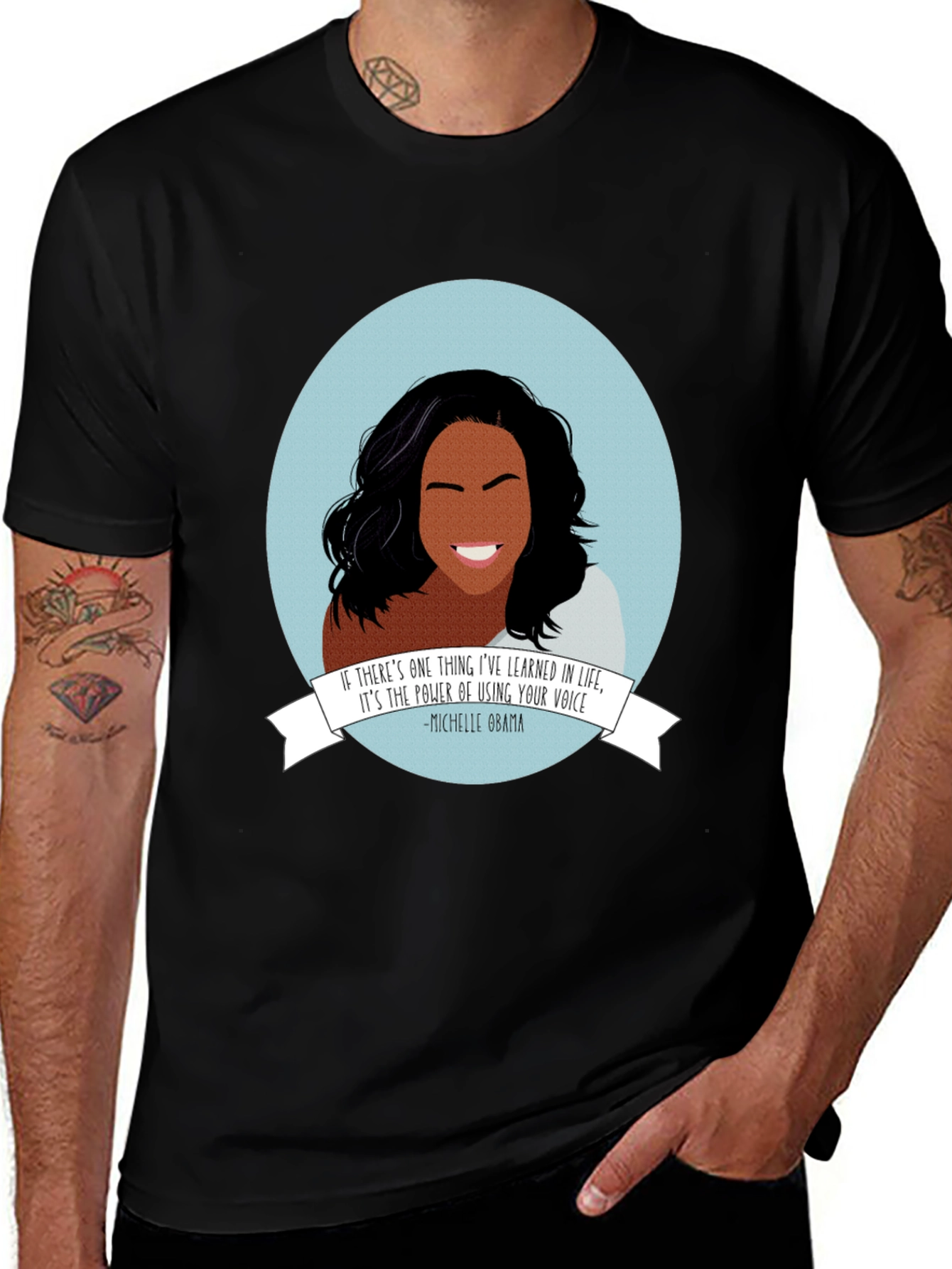 Michelle Obama Graphic Tee - Empowering Black T-Shirt