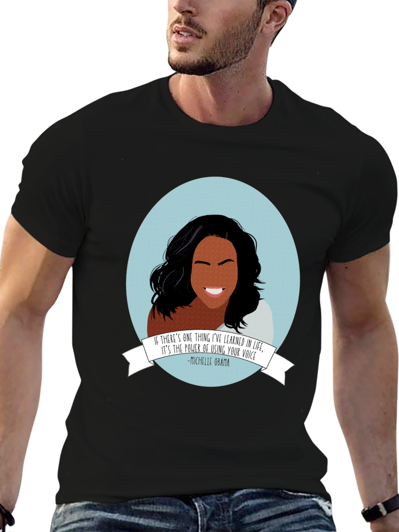 Michelle Obama Graphic Tee - Empowering Black T-Shirt