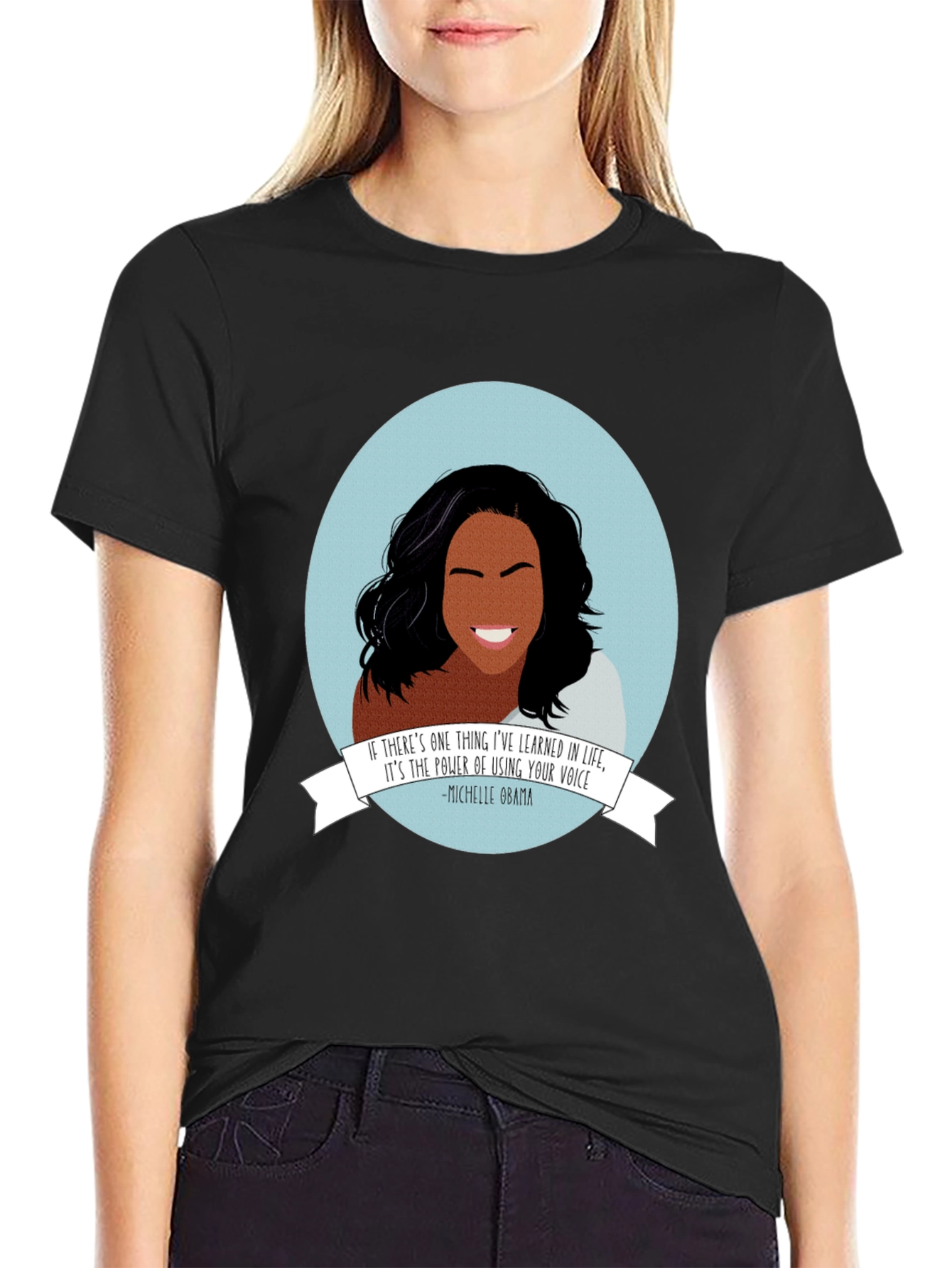 Michelle Obama Graphic Tee - Empowering Black T-Shirt