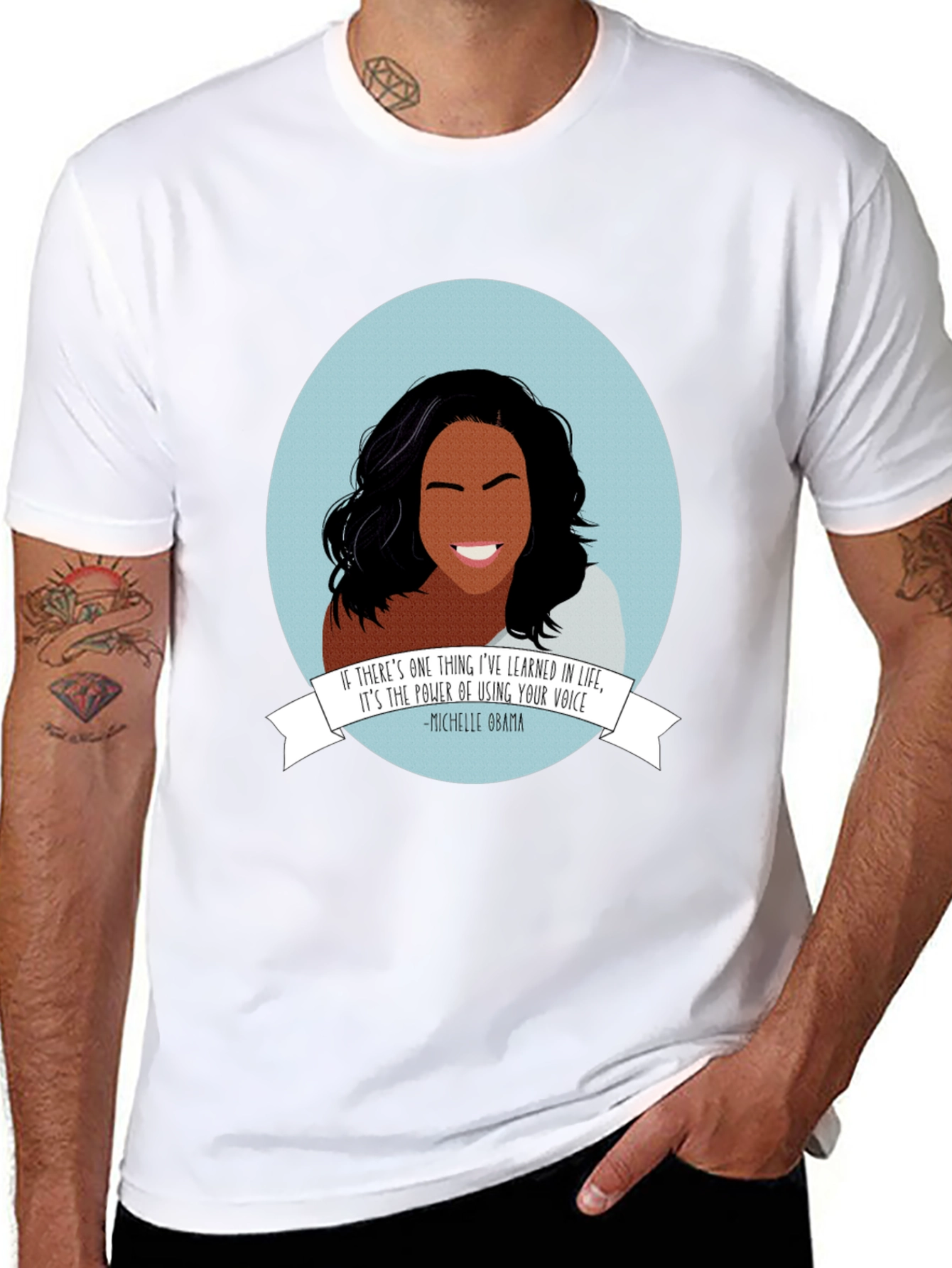 Michelle Obama Graphic Tee - Empowering Black T-Shirt
