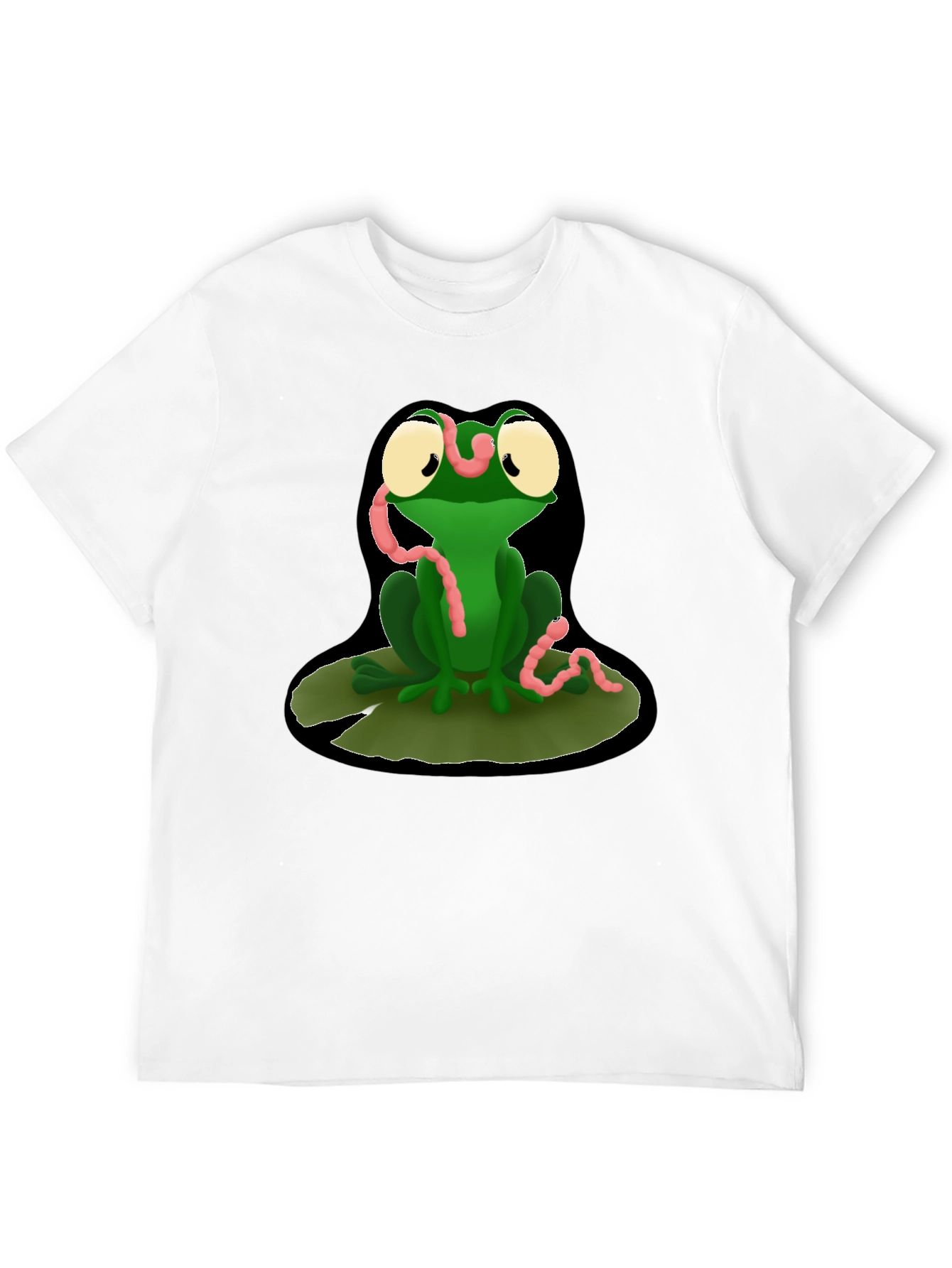 Funny Frog Eating Worms Graphic T-Shirt