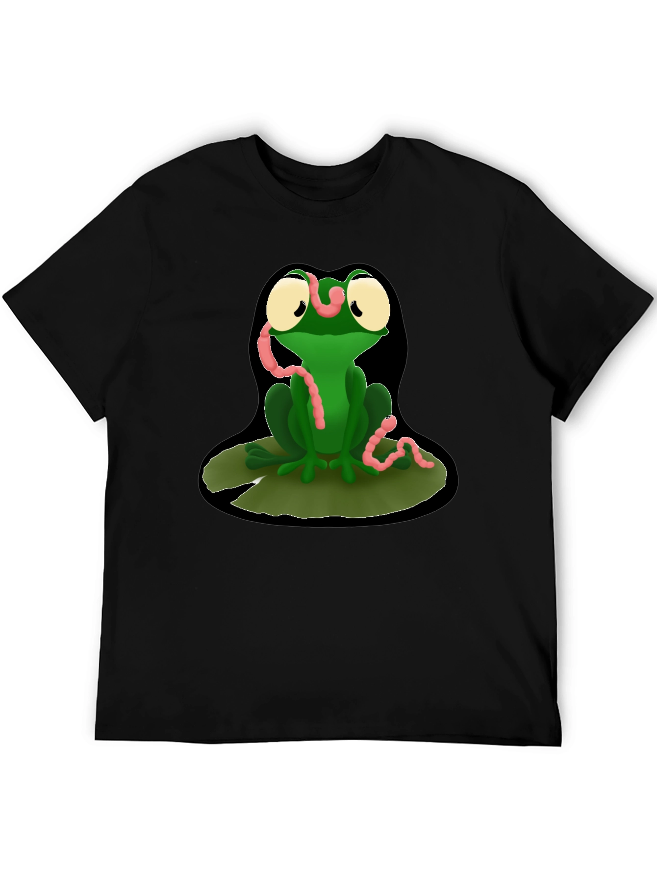 Funny Frog Eating Worms Graphic T-Shirt