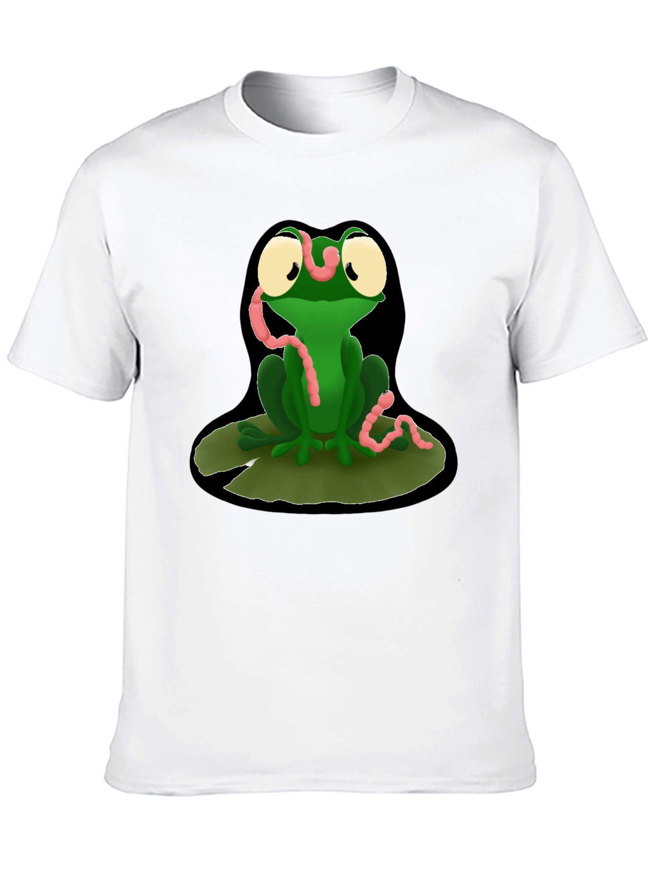 Funny Frog Eating Worms Graphic T-Shirt