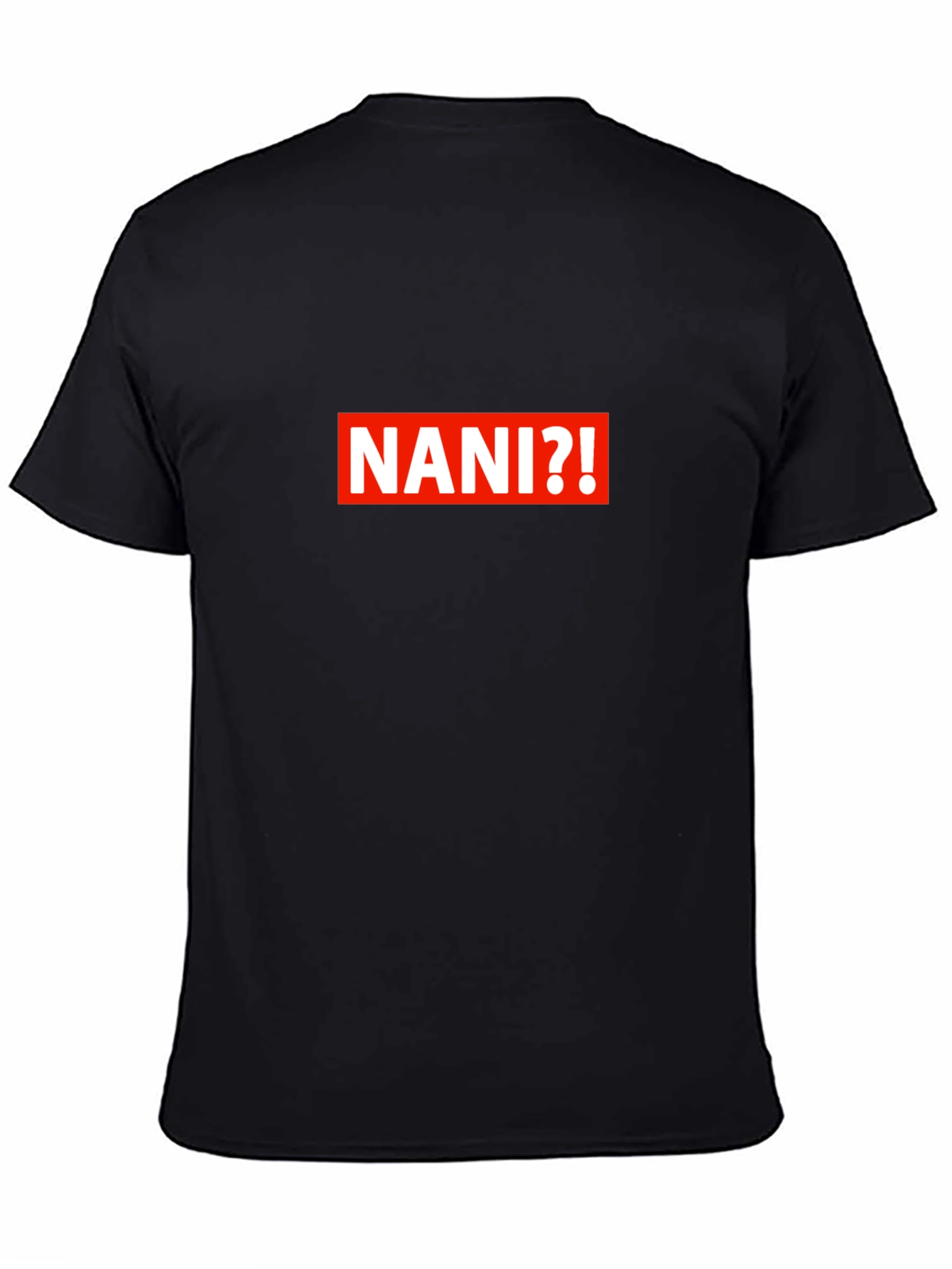 NANI?! Graphic Print Crew Neck T-Shirt - Black