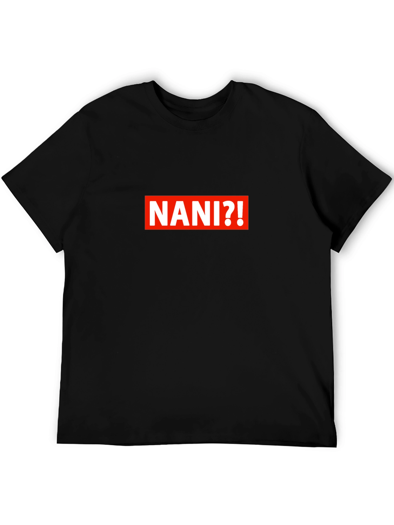 NANI?! Graphic Print Crew Neck T-Shirt - Black