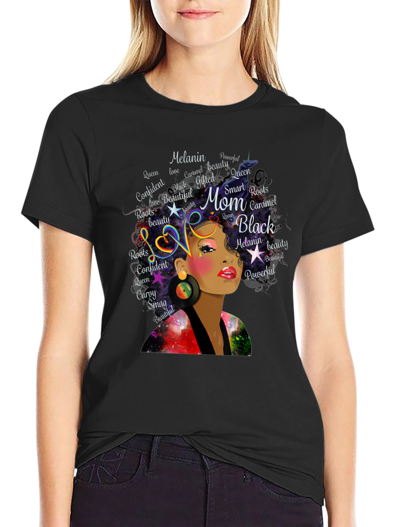 Black Queen Melanin Mom Graphic T-Shirt