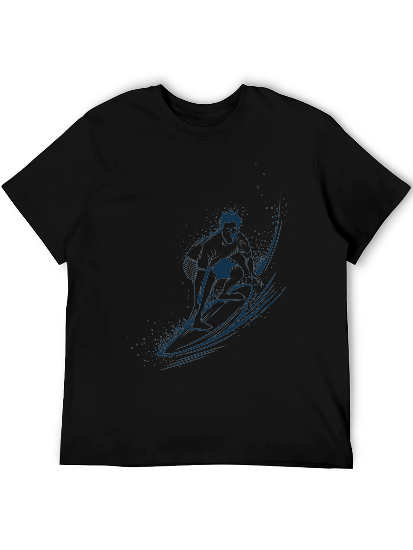 Surfer Graphic Black T-Shirt - Ride the Wave