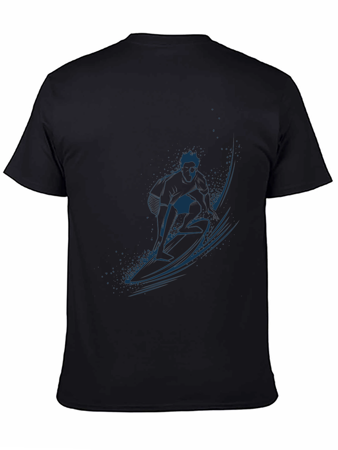 Surfer Graphic Black T-Shirt - Ride the Wave