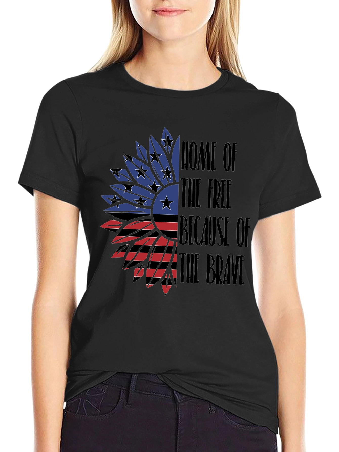 Patriotic Sunflower T-Shirt - Home of the Free