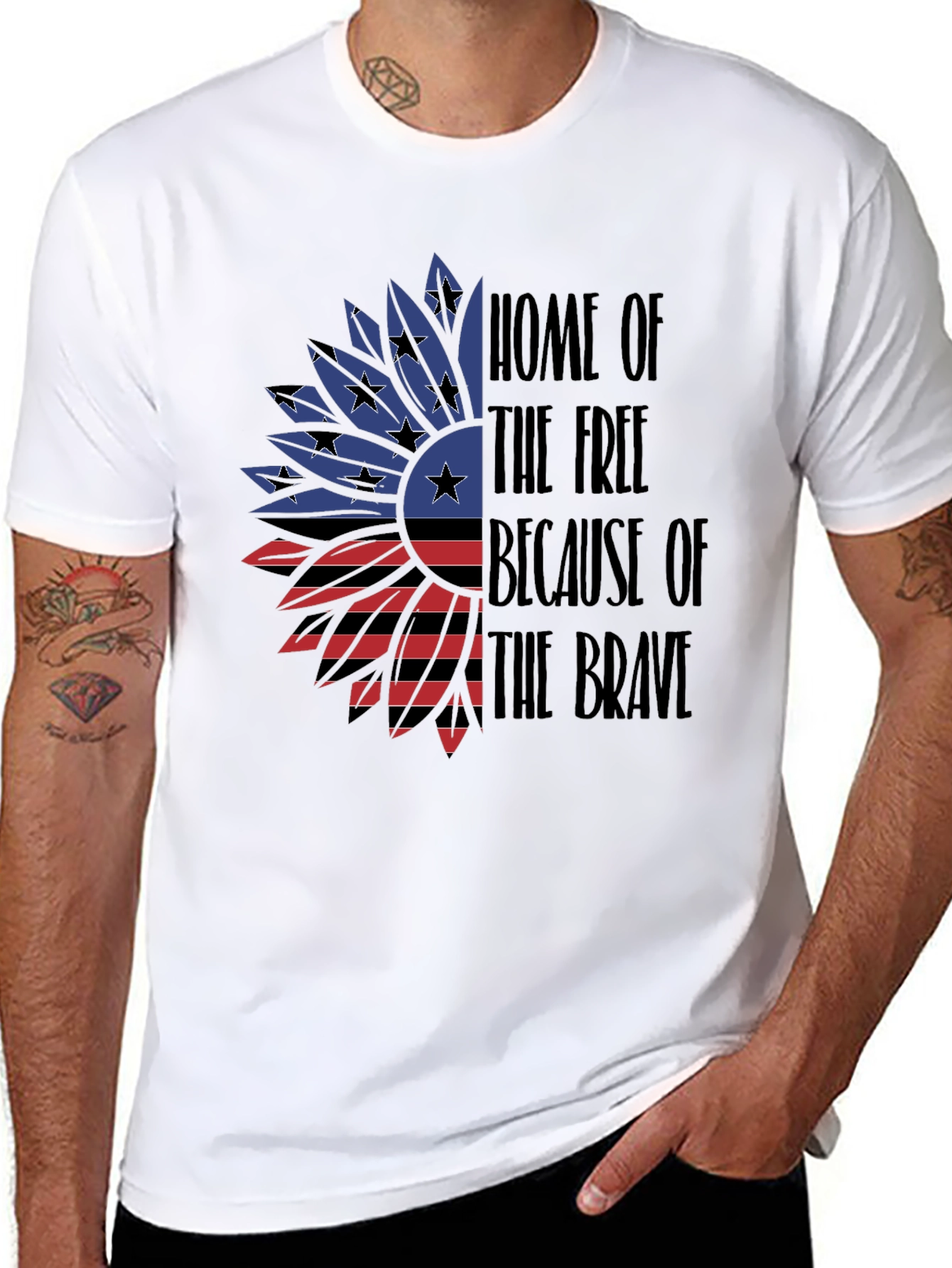 Patriotic Sunflower T-Shirt - Home of the Free
