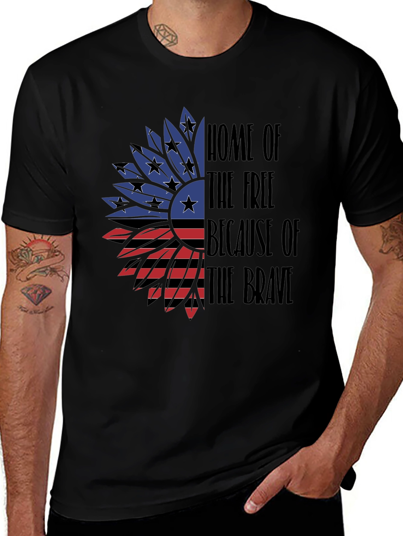 Patriotic Sunflower T-Shirt - Home of the Free