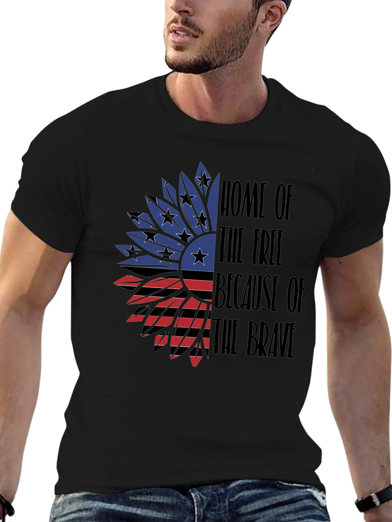 Patriotic Sunflower T-Shirt - Home of the Free