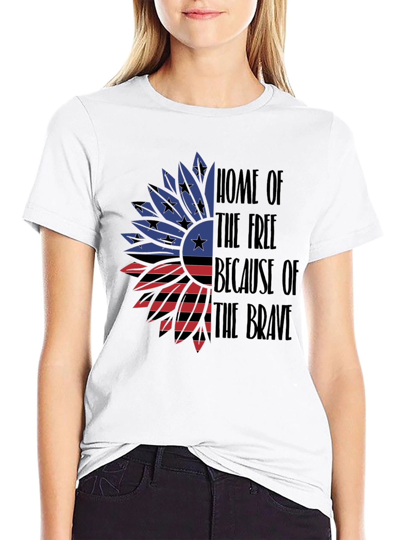 Patriotic Sunflower T-Shirt - Home of the Free