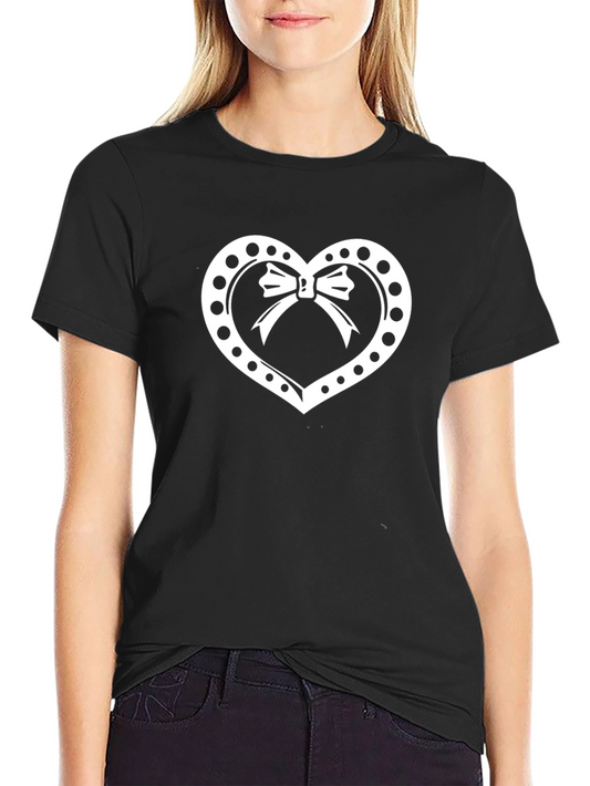 Heart Bow T-Shirt - Stylish Black Tee for Men