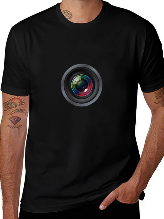 Camera Lens Graphic Tee - Mens Black T-Shirt