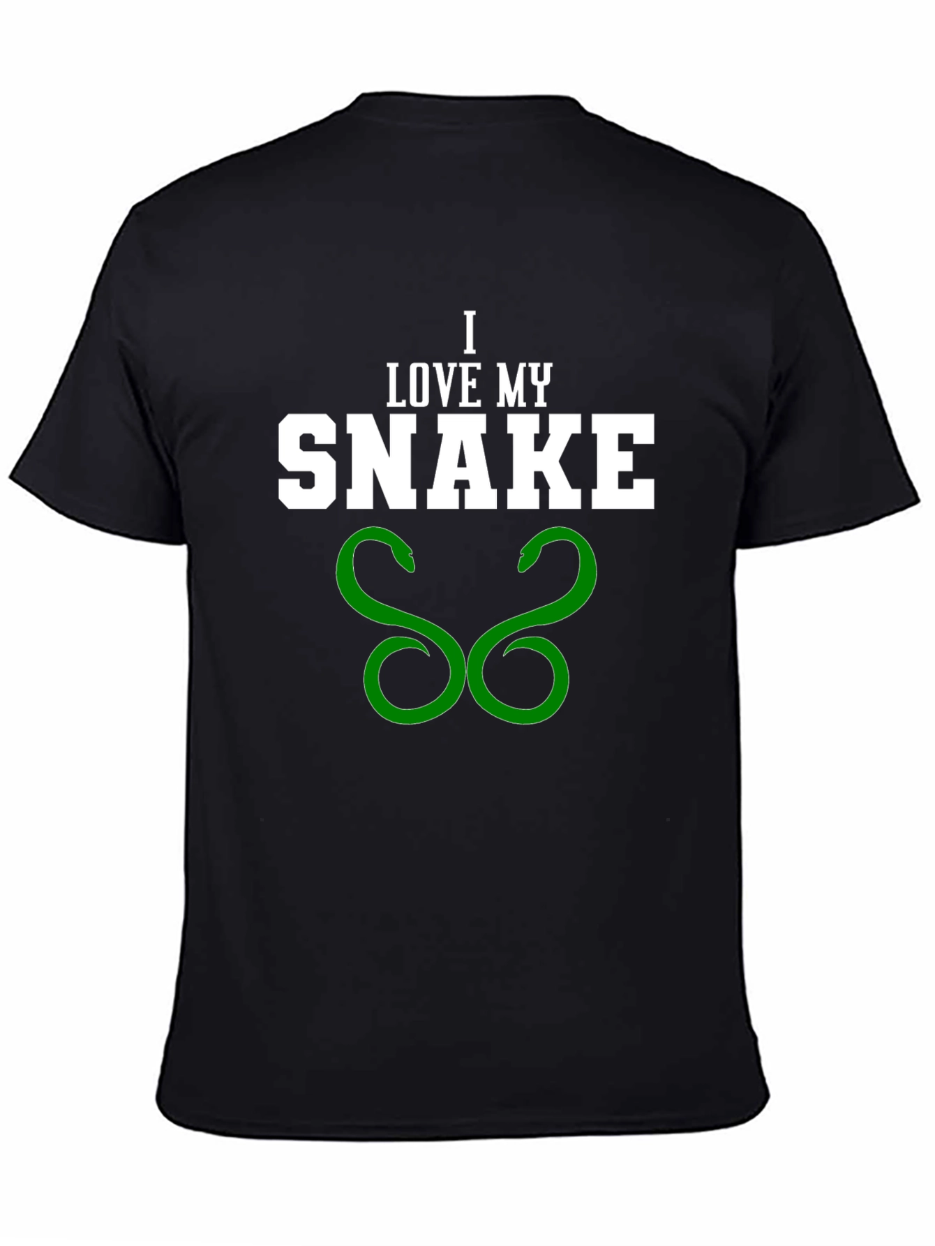 I Love My Snake Graphic T-Shirt - Black