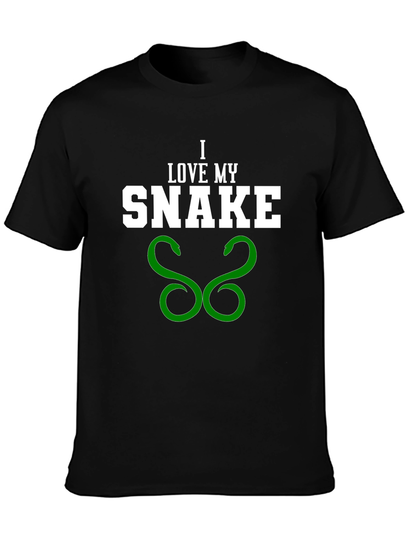 I Love My Snake Graphic T-Shirt - Black