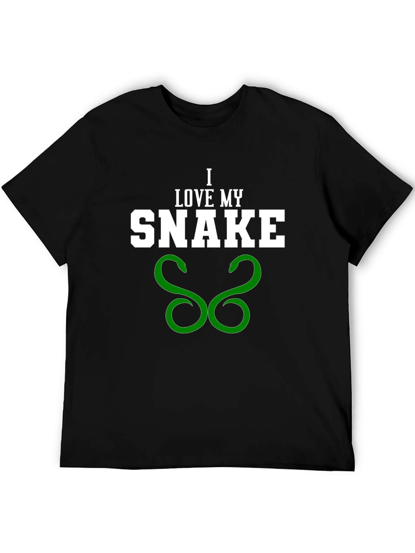 I Love My Snake Graphic T-Shirt - Black
