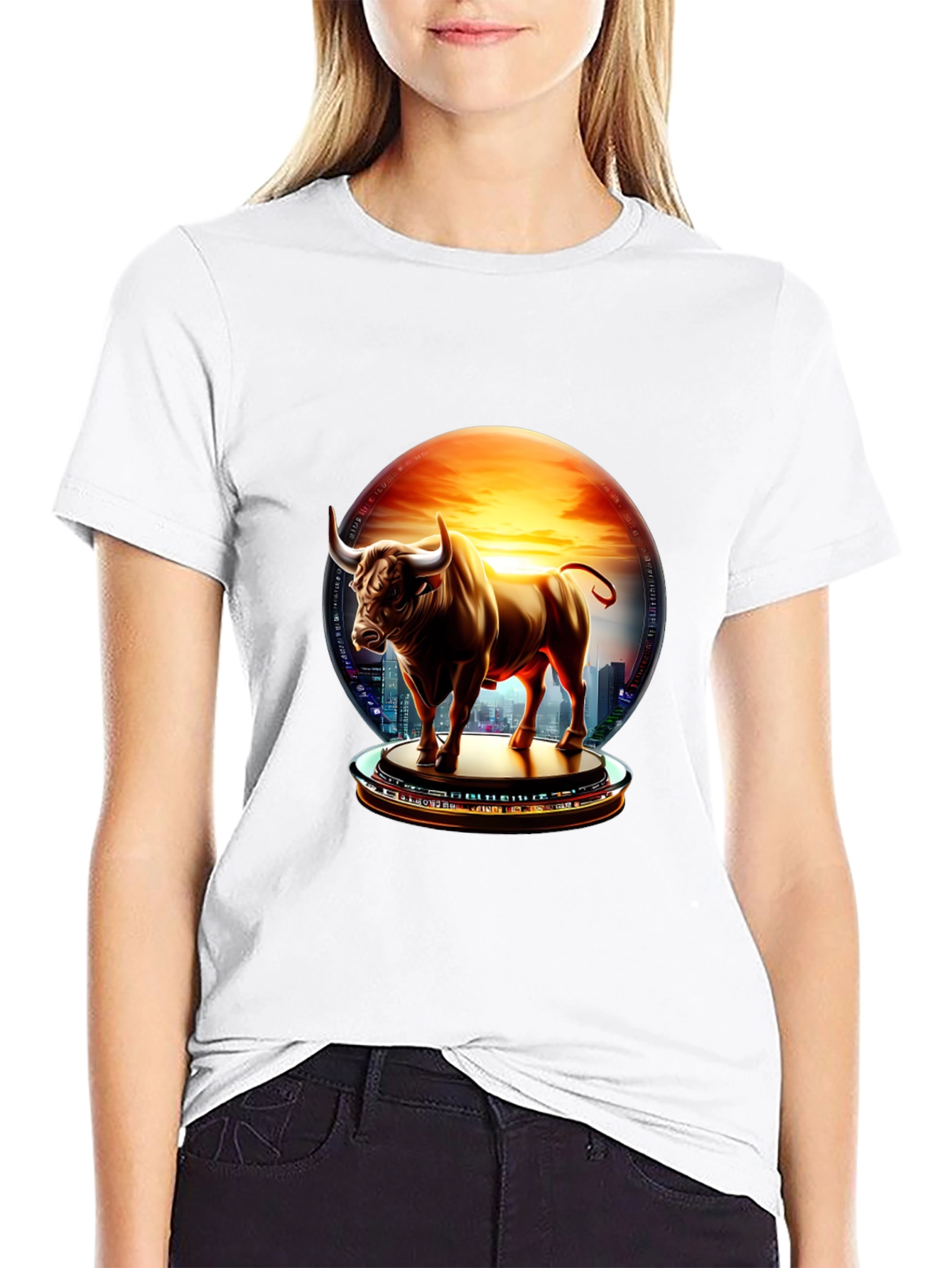 Bull Cityscape Graphic Tee