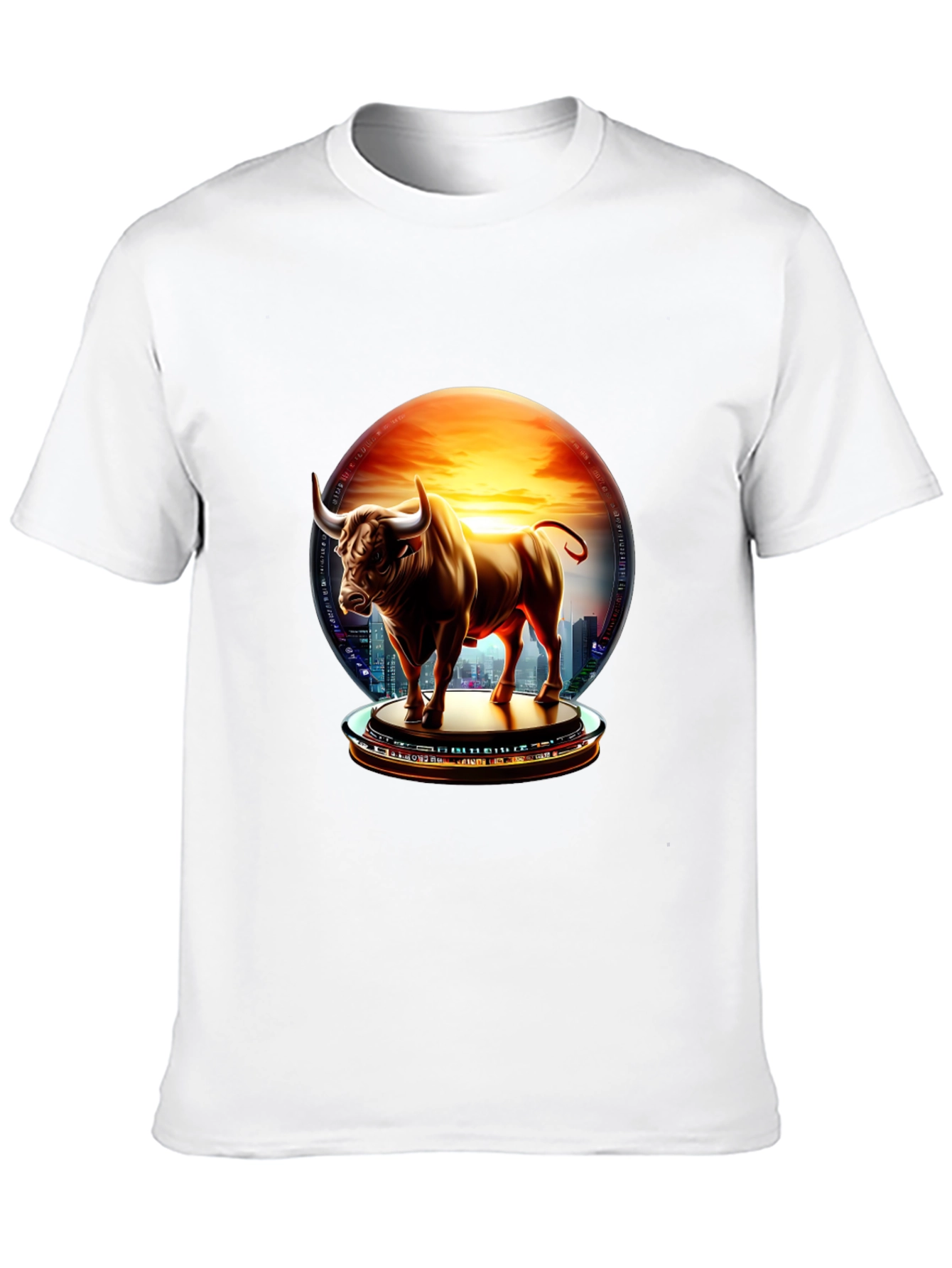 Bull Cityscape Graphic Tee