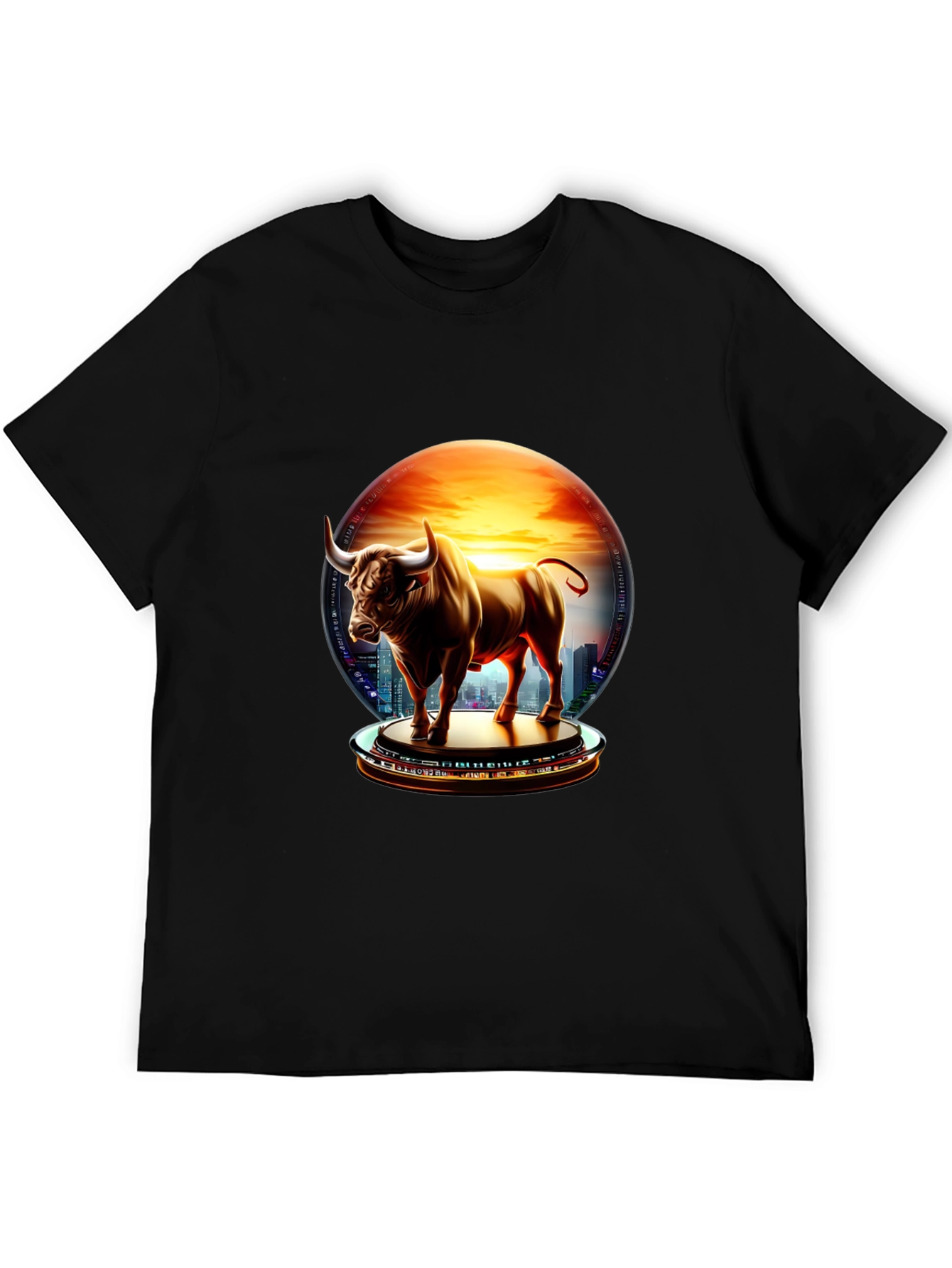 Bull Cityscape Graphic Tee