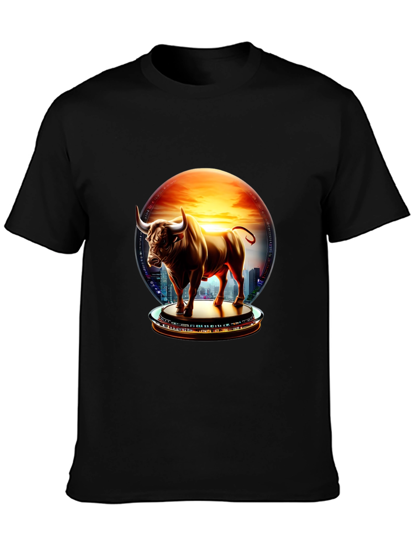 Bull Cityscape Graphic Tee