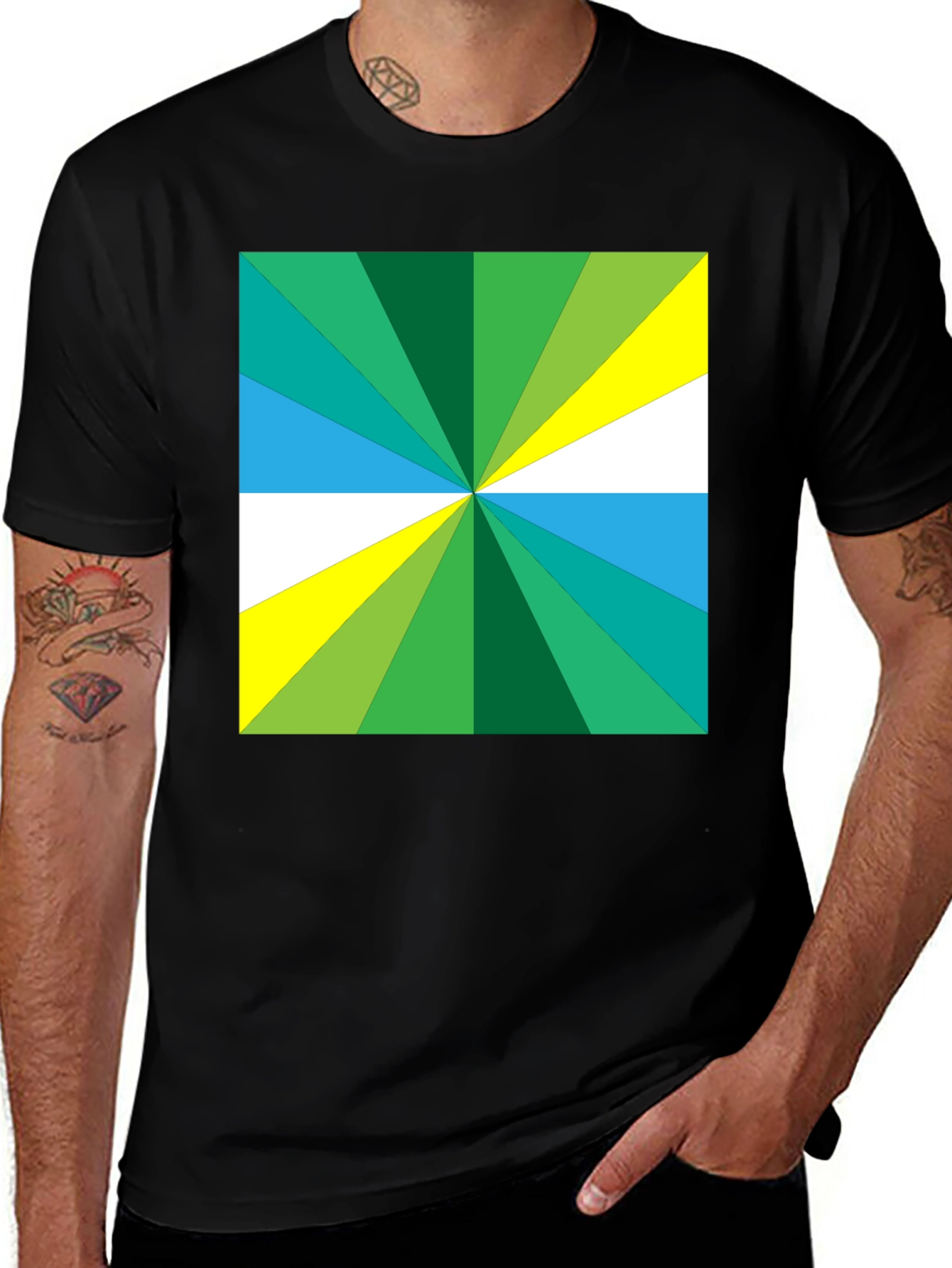 Geometric Burst Tee - Bold Graphic Print