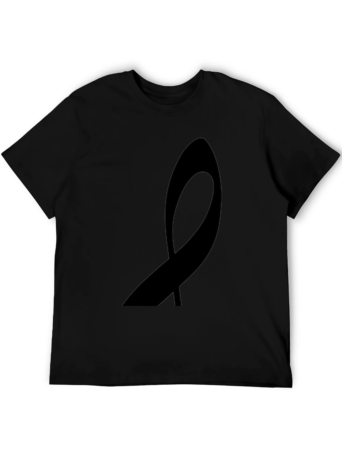 Black Awareness Ribbon Graphic Tee - Soft Cotton Blend