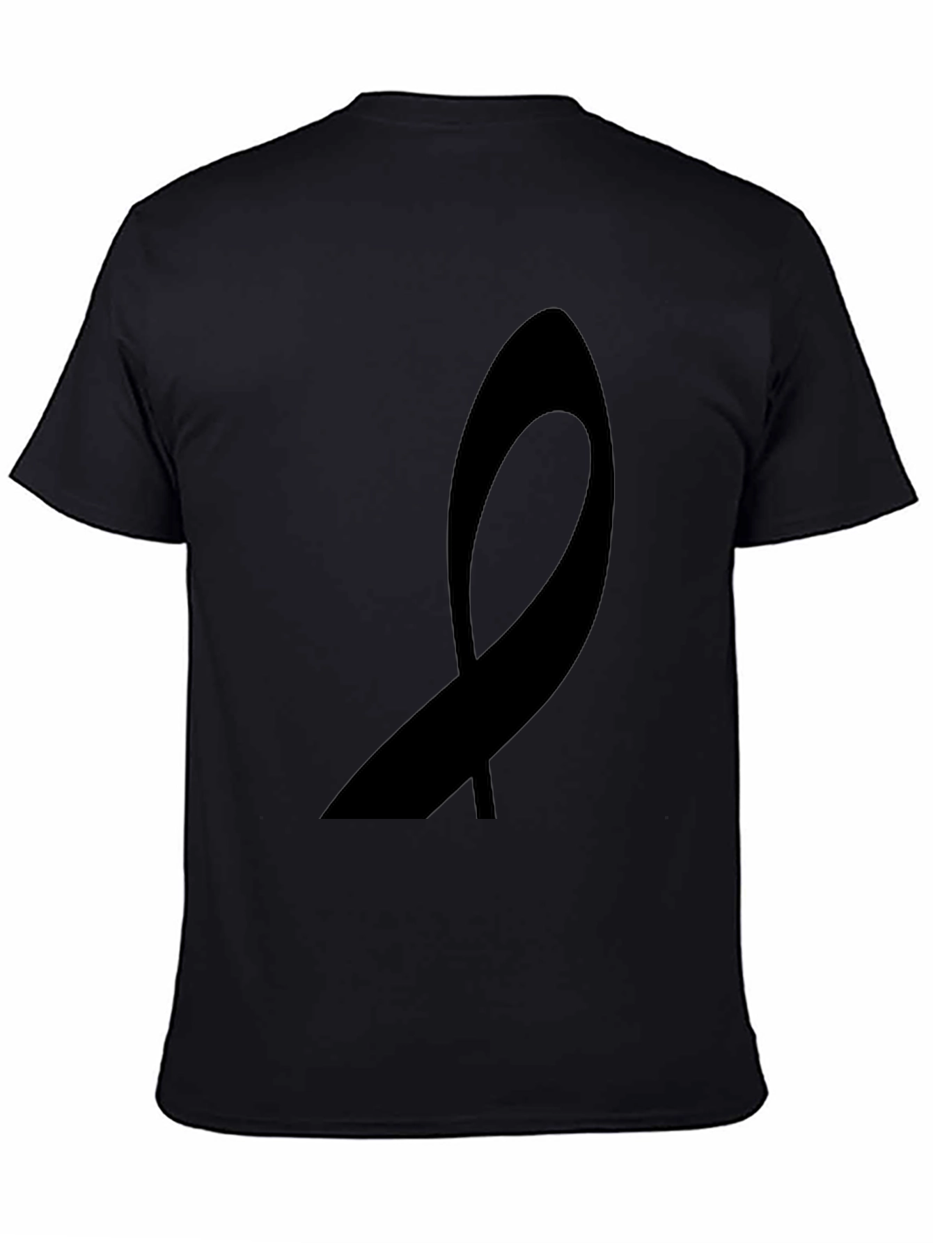 Black Awareness Ribbon Graphic Tee - Soft Cotton Blend