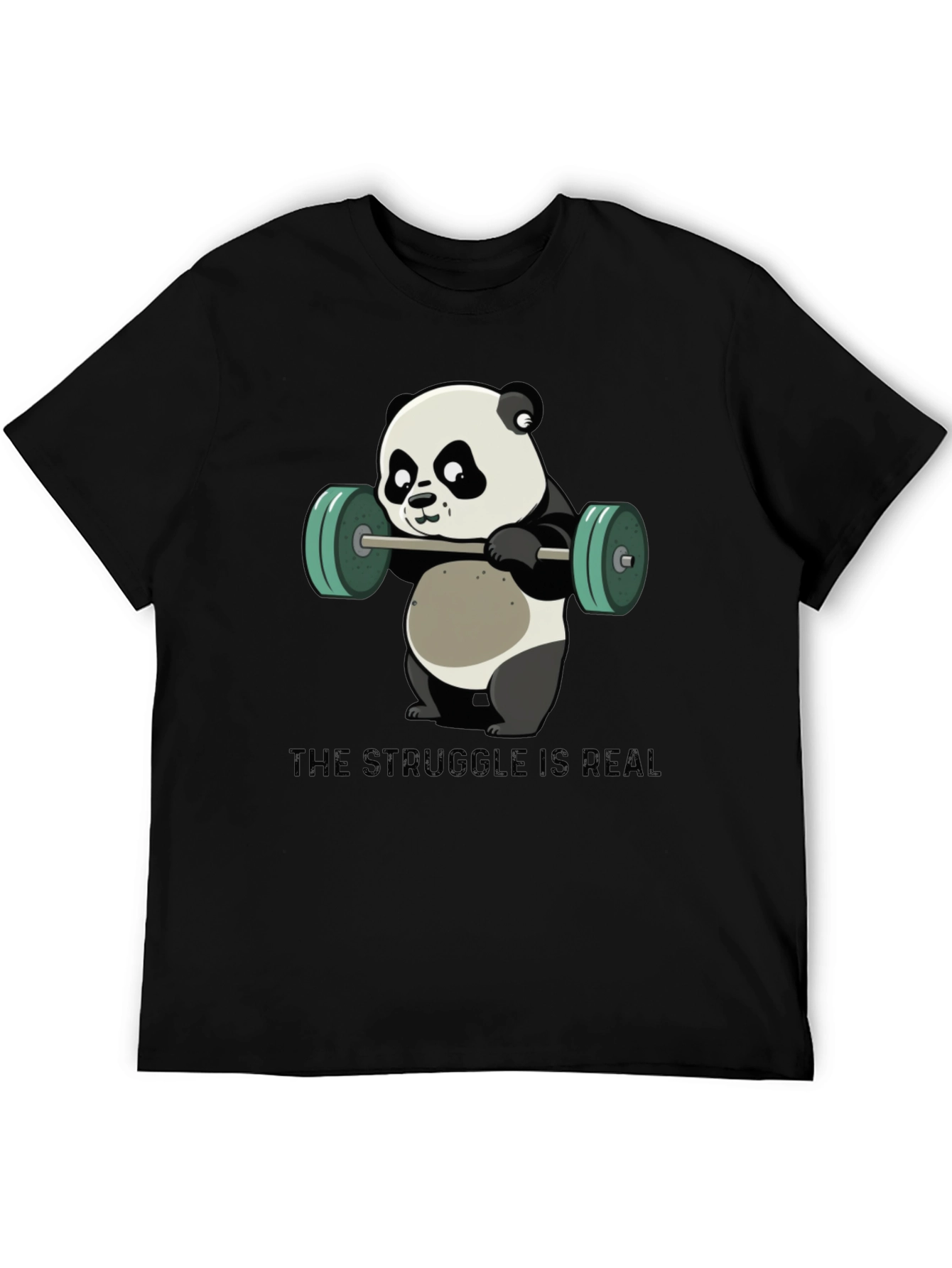 Weightlifting Panda T-Shirt - The Struggle is Real