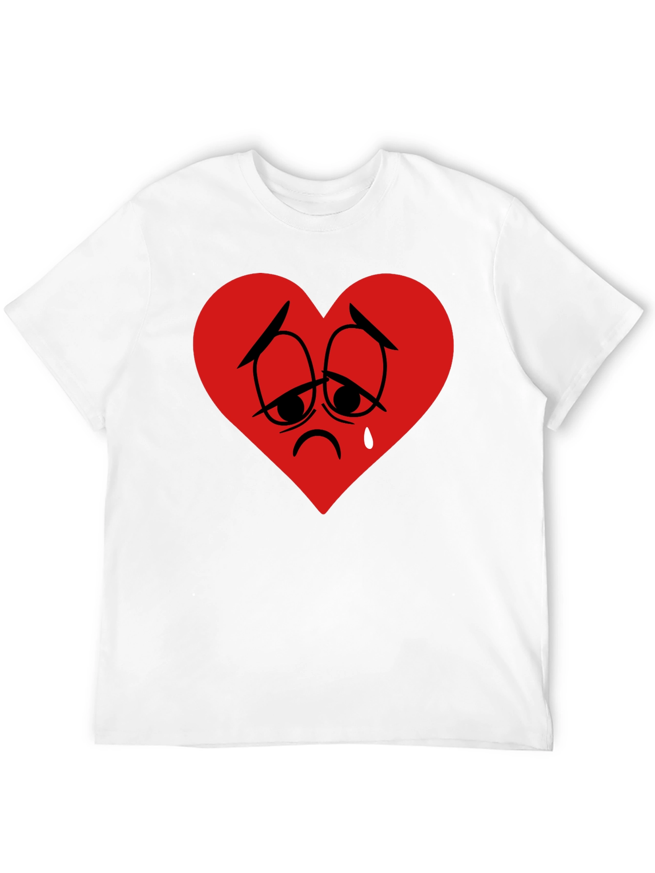 Sad Heart Graphic Black T-Shirt