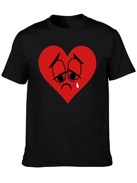Sad Heart Graphic Black T-Shirt