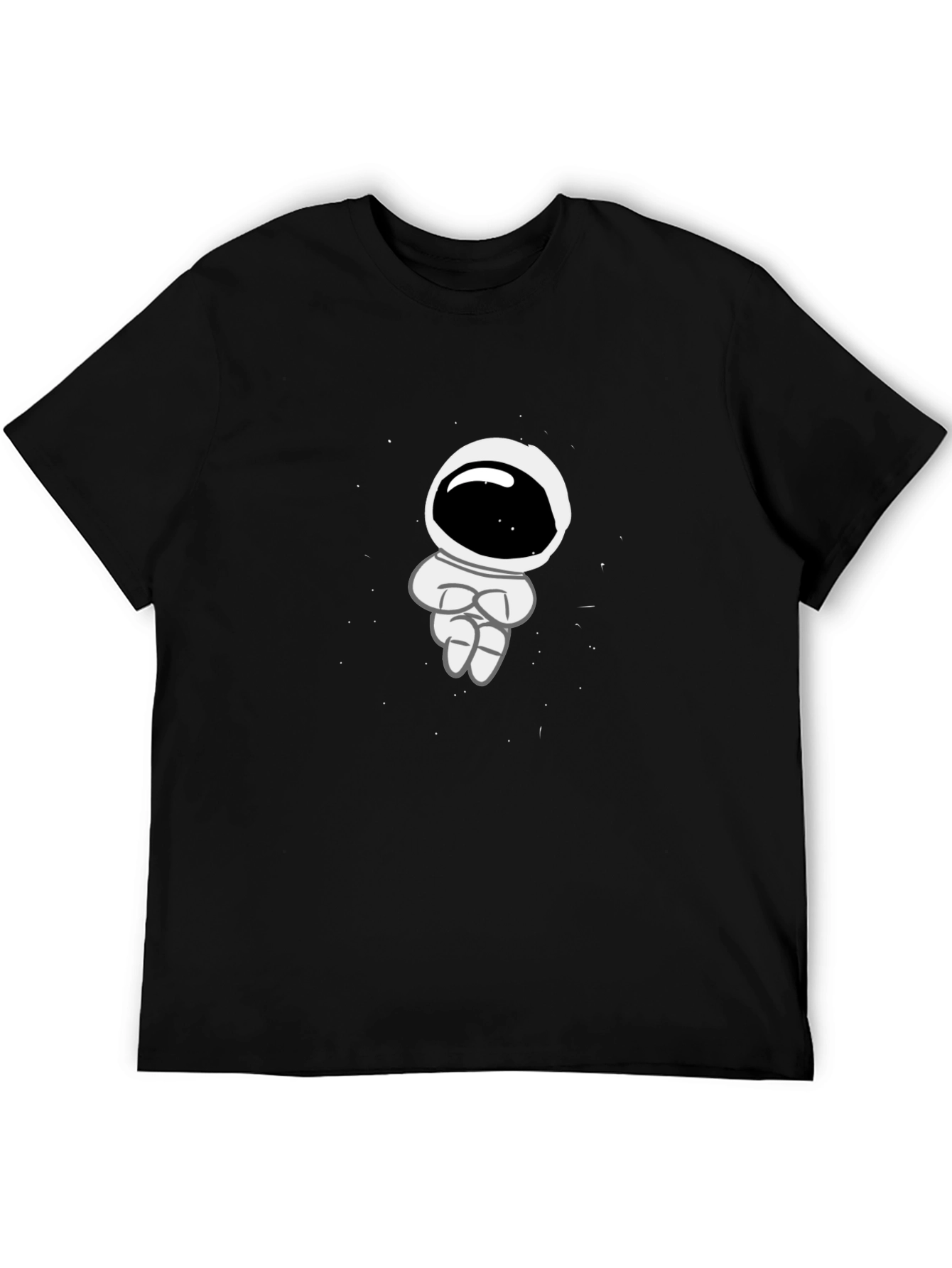 Astronaut Graphic Print Black T-Shirt