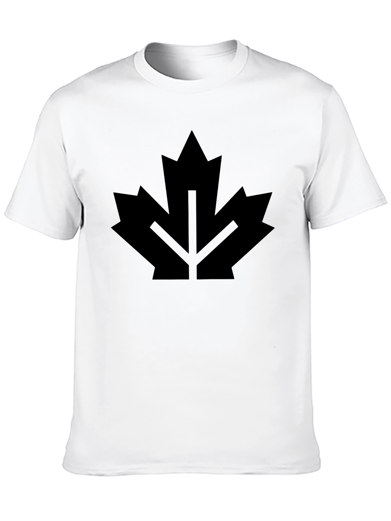 Bold Black Maple Leaf Graphic T-Shirt