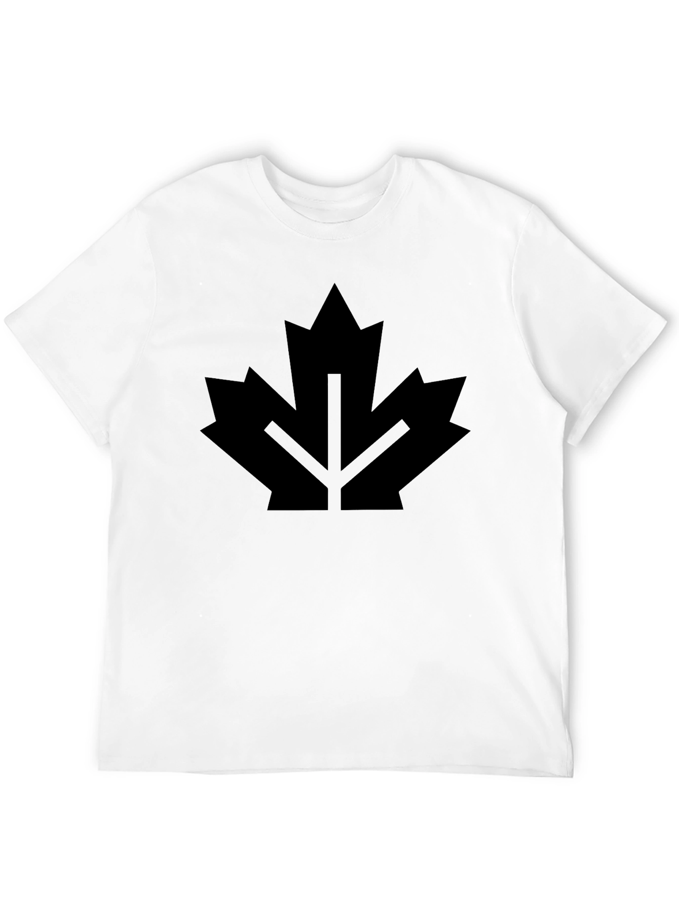 Bold Black Maple Leaf Graphic T-Shirt