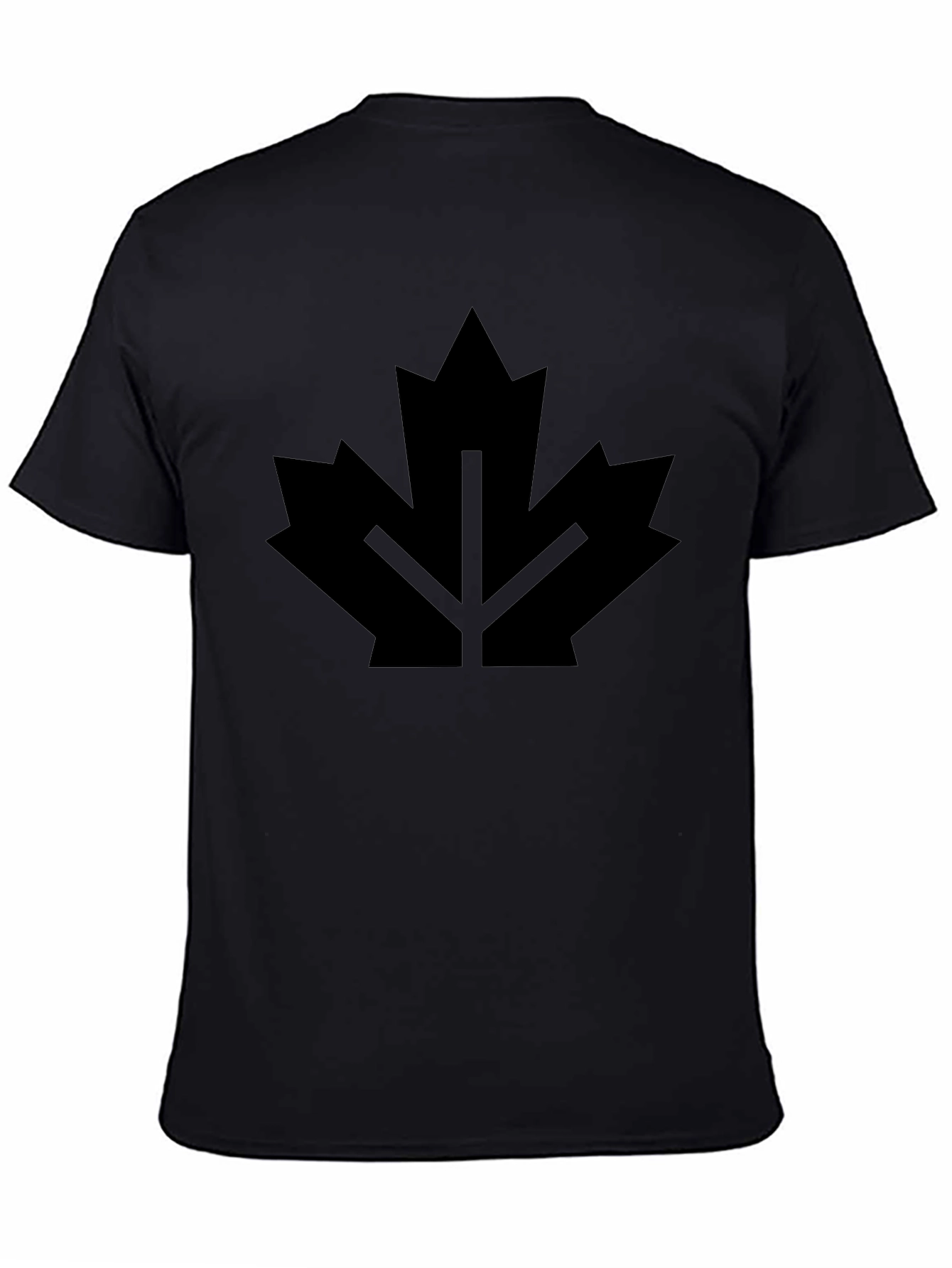 Bold Black Maple Leaf Graphic T-Shirt