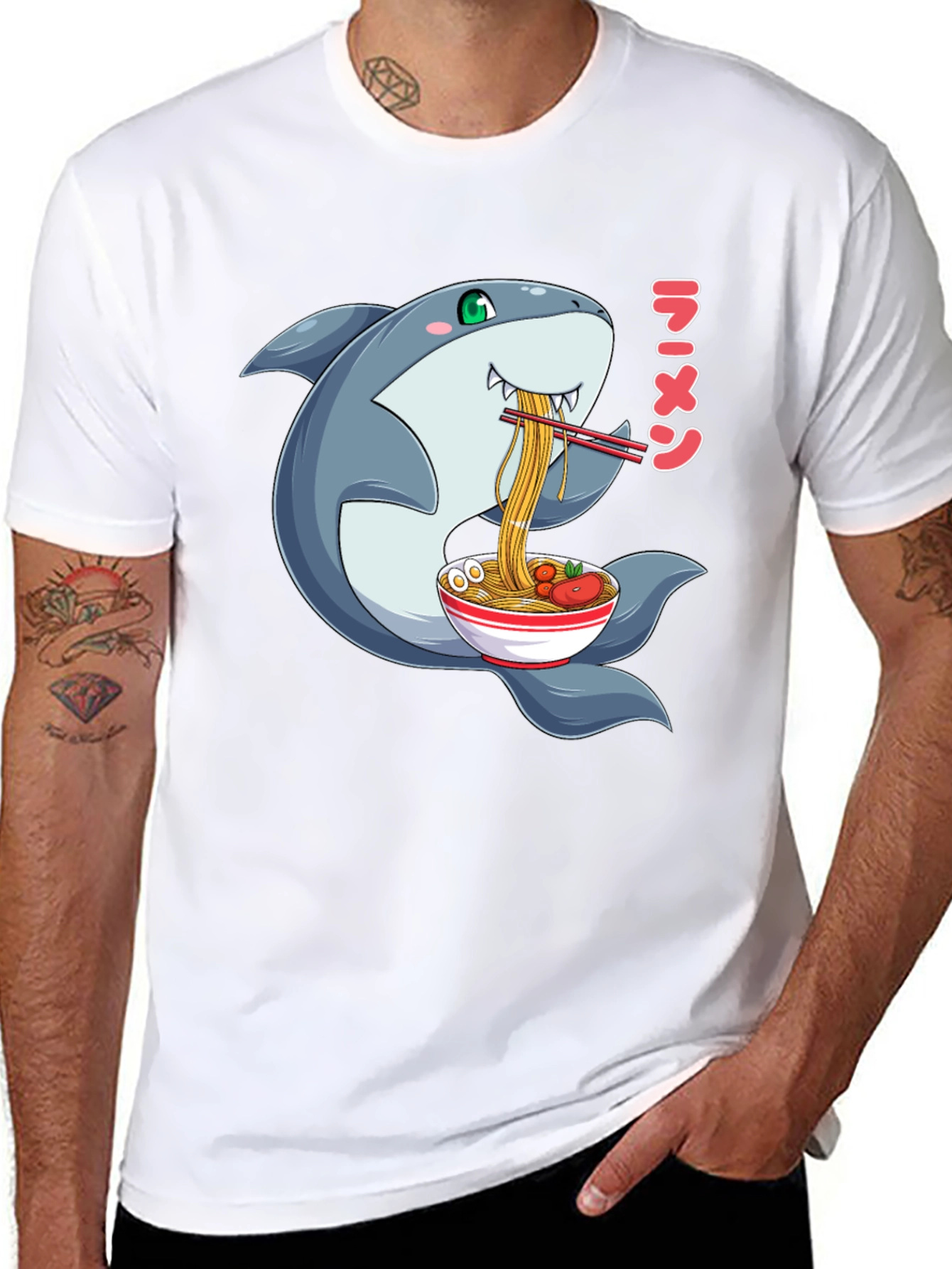 Shark Ramen Graphic T-Shirt