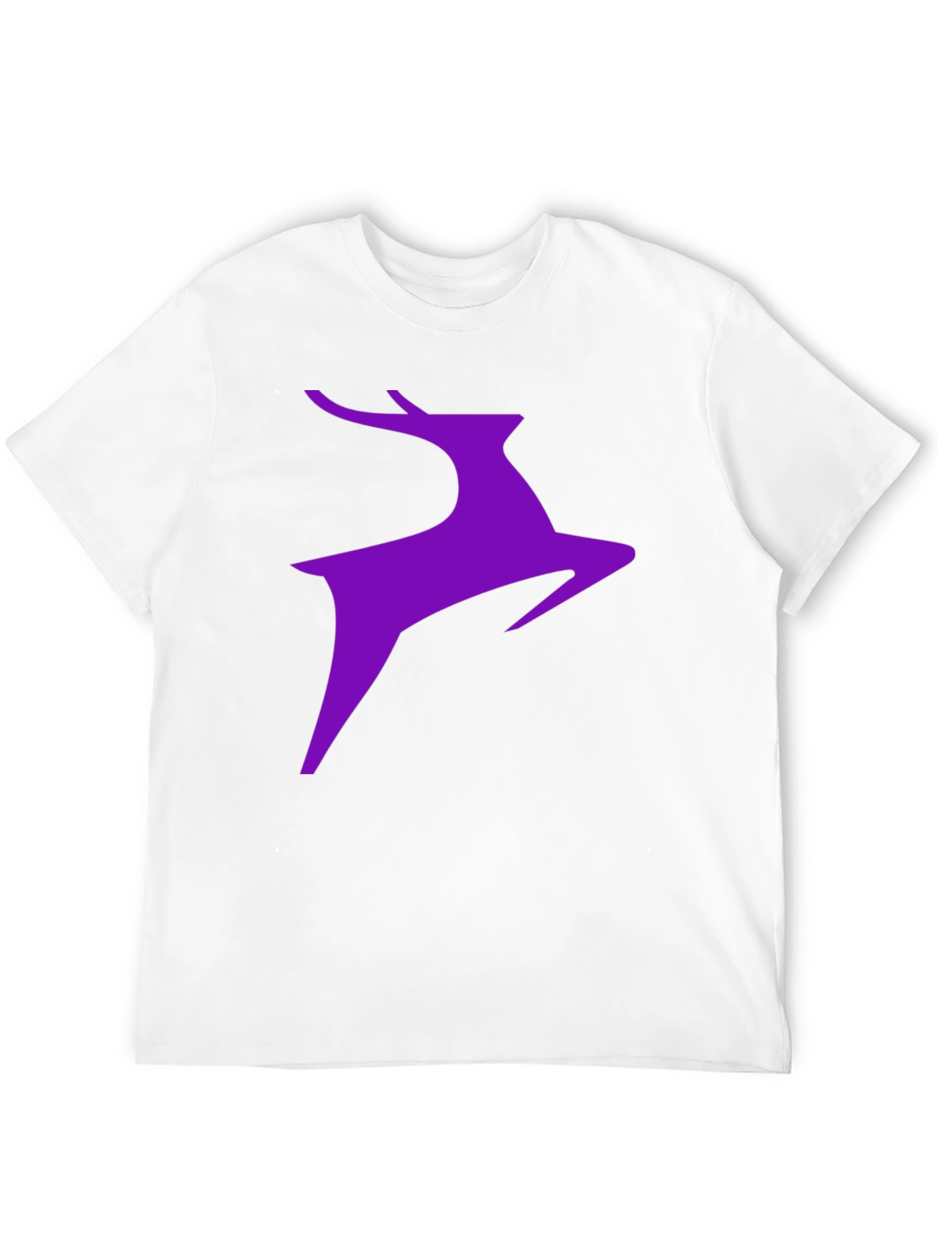 Purple Deer Graphic Black T-Shirt