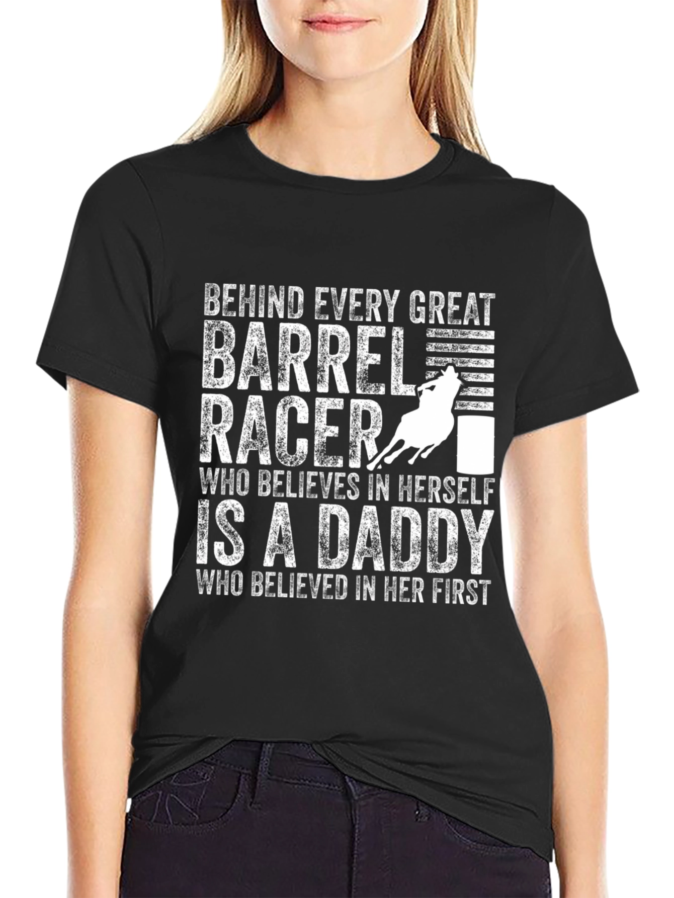 Barrel Racer Daddy T-Shirt Black Unisex