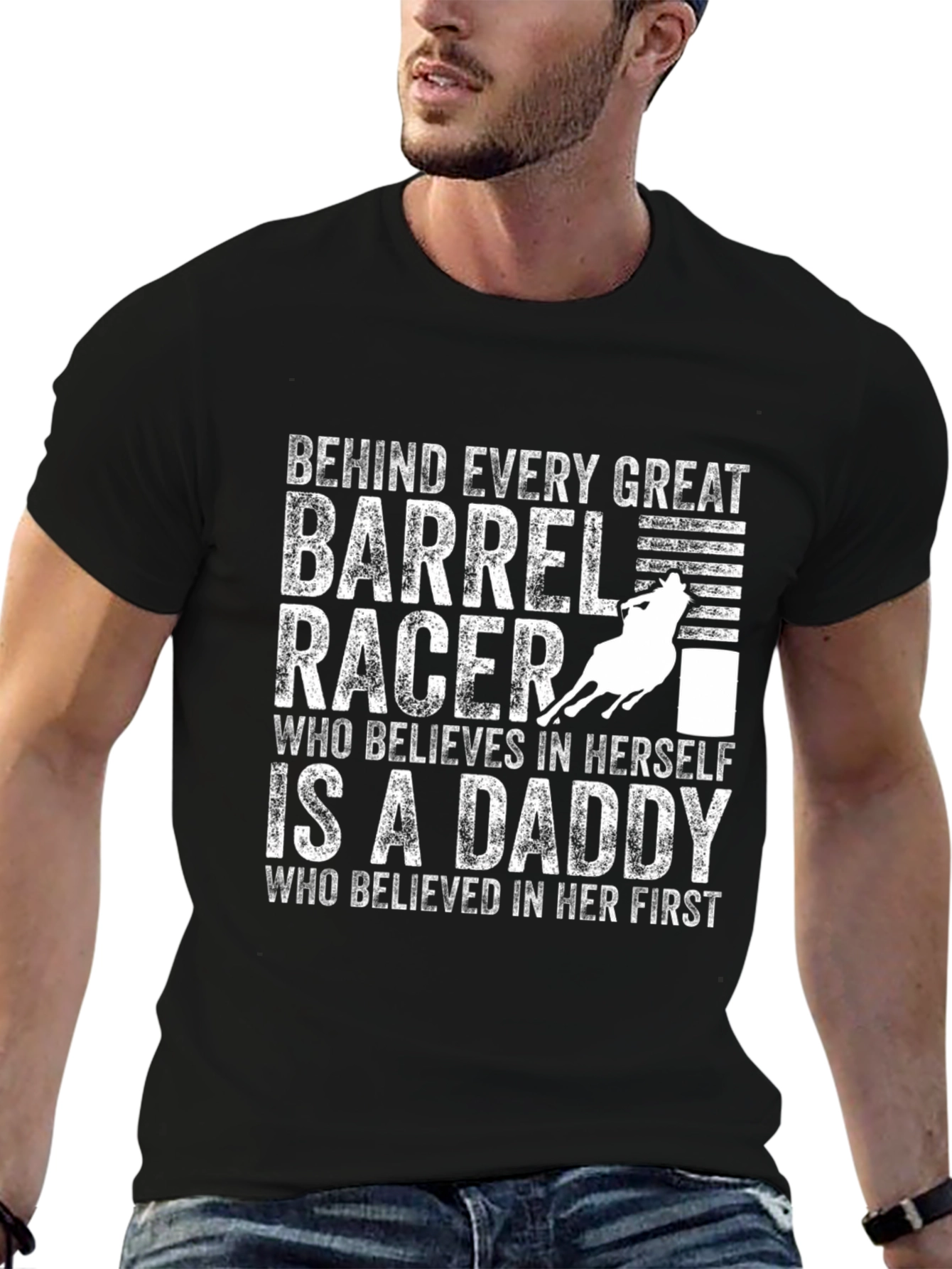 Barrel Racer Daddy T-Shirt Black Unisex