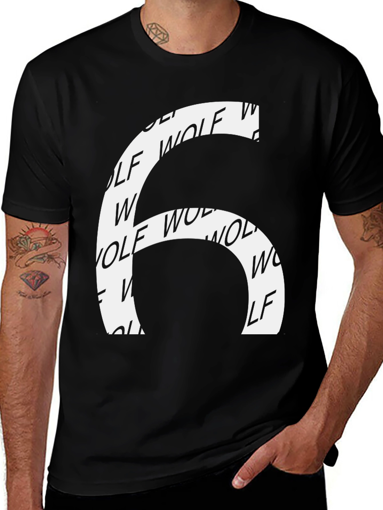 Wolf Number 6 T-Shirt - Bold Graphic Tee