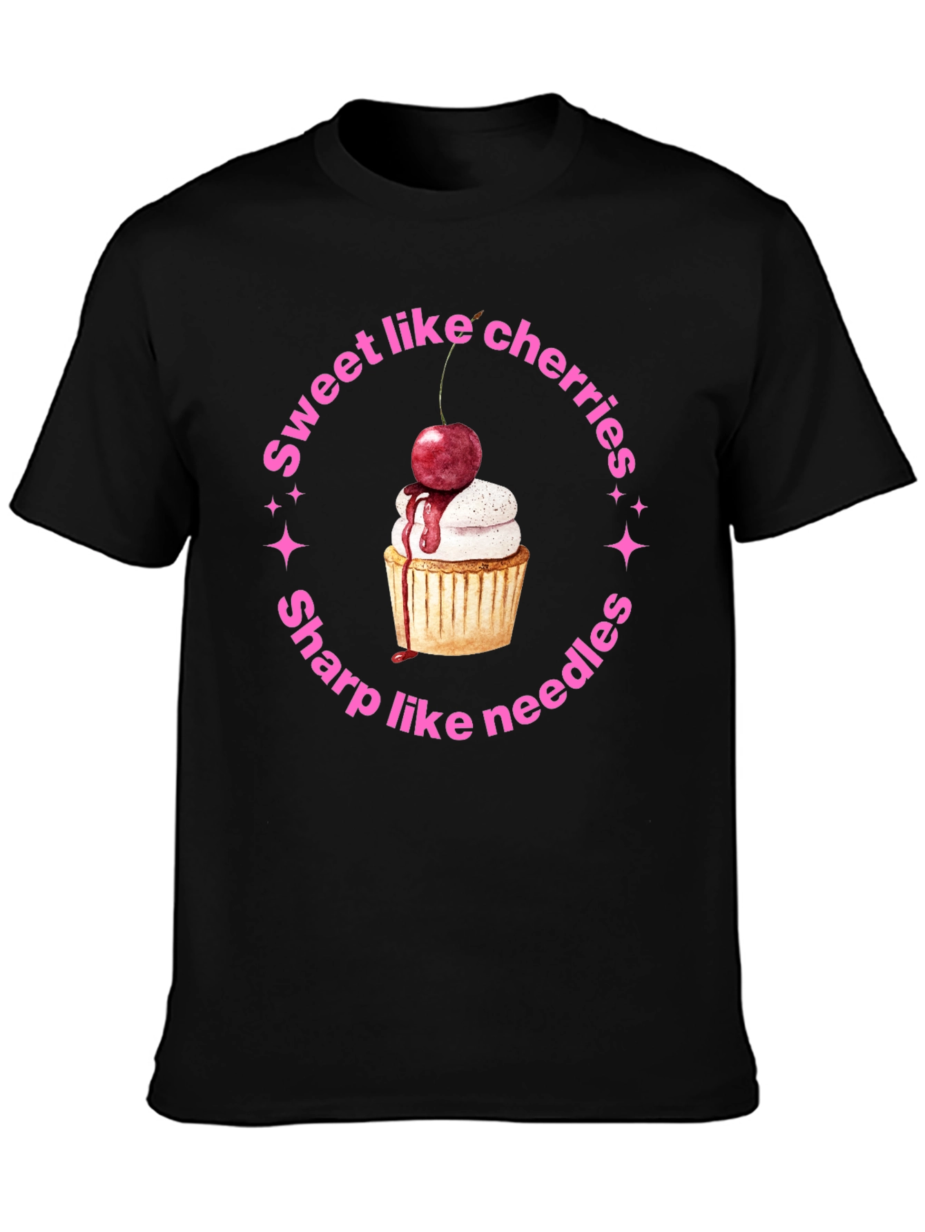 Sweet Like Cherries Black T-Shirt