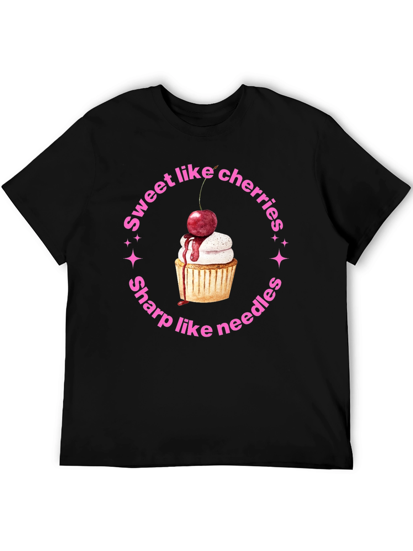 Sweet Like Cherries Black T-Shirt