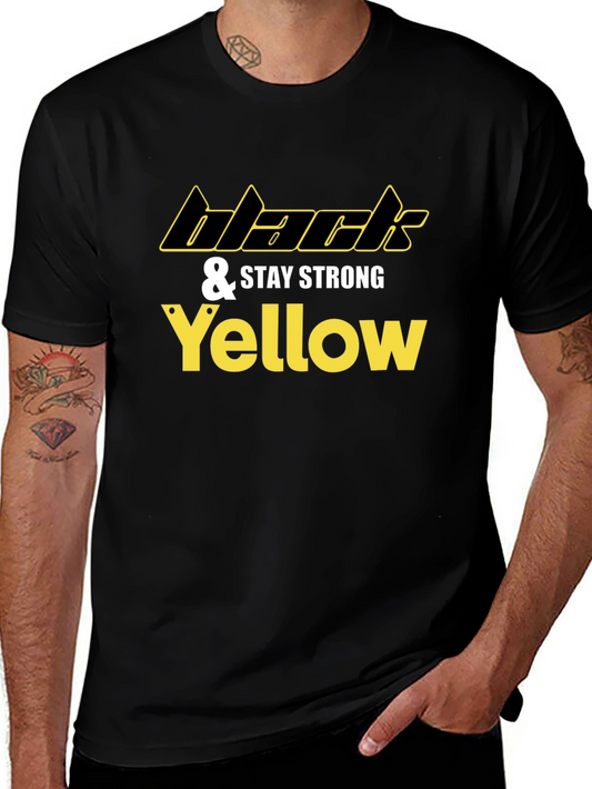 Black & Yellow Stay Strong Graphic Tee