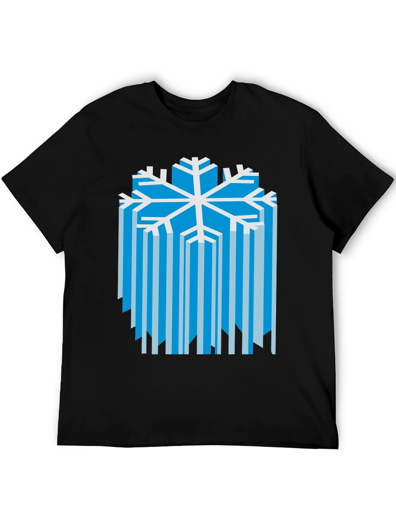 Abstract Snowflake Graphic Tee - Winter Style