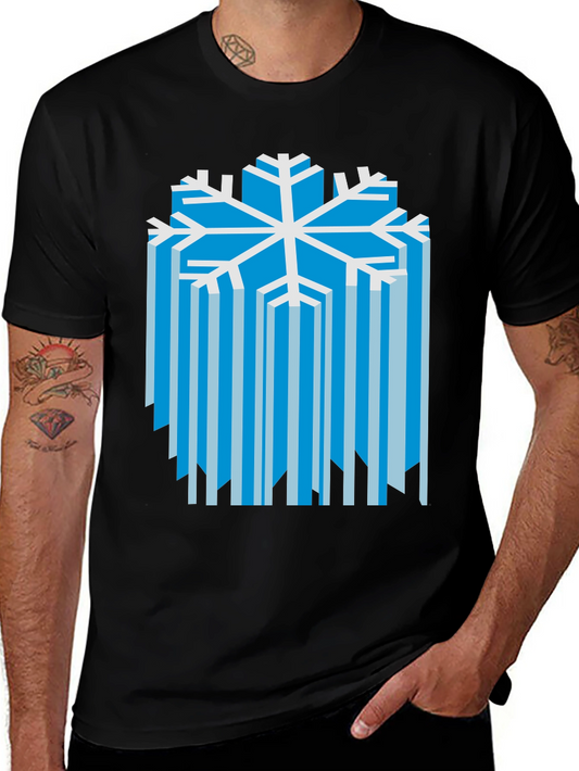 Abstract Snowflake Graphic Tee - Winter Style