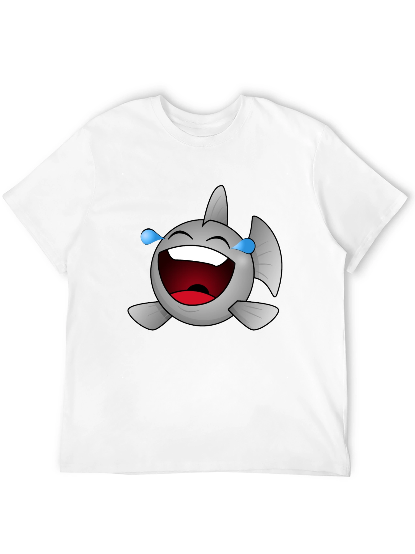 Laughing Fish Graphic Tee - Black Cotton Comfort